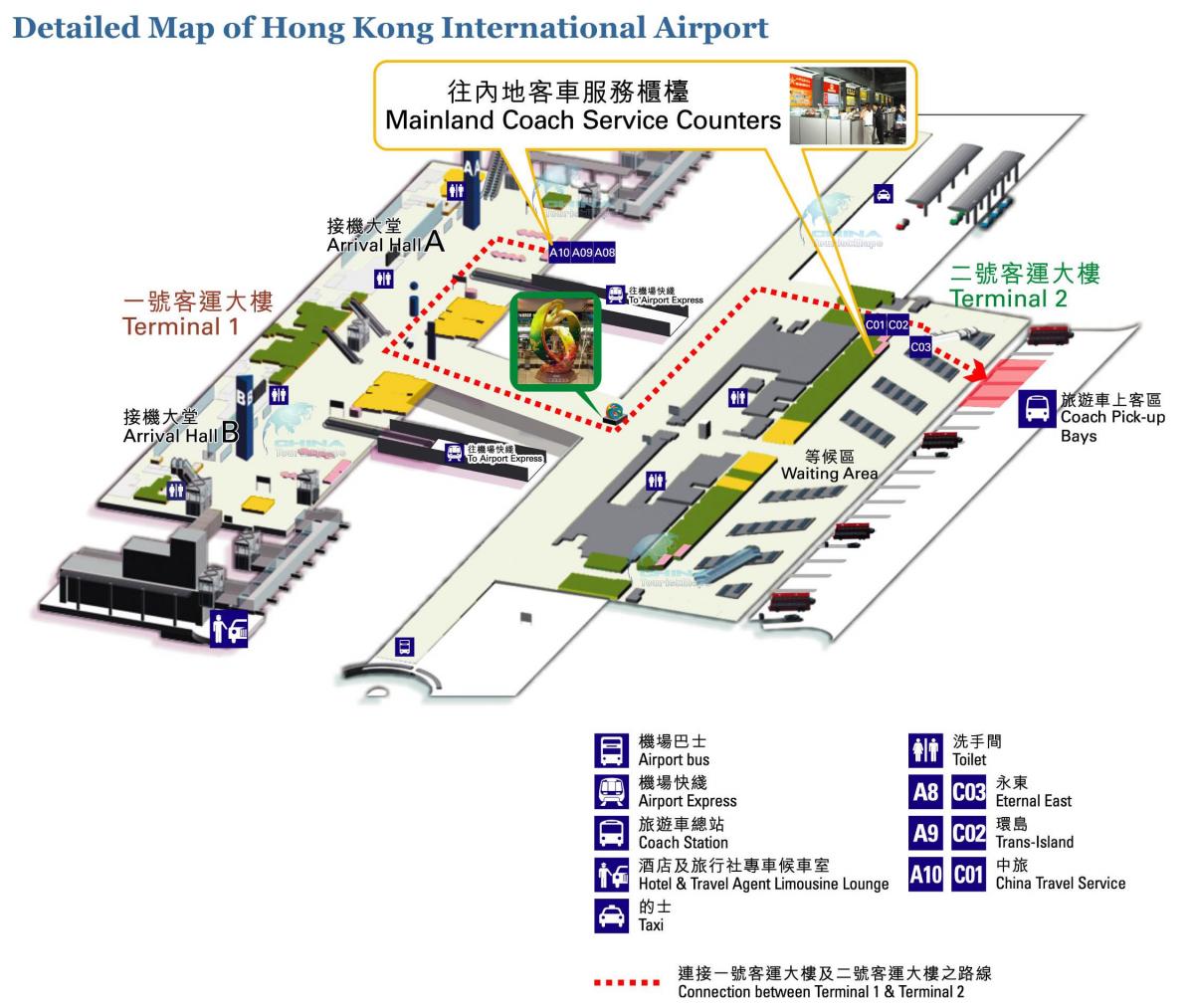карта аэрапорт Ганконга