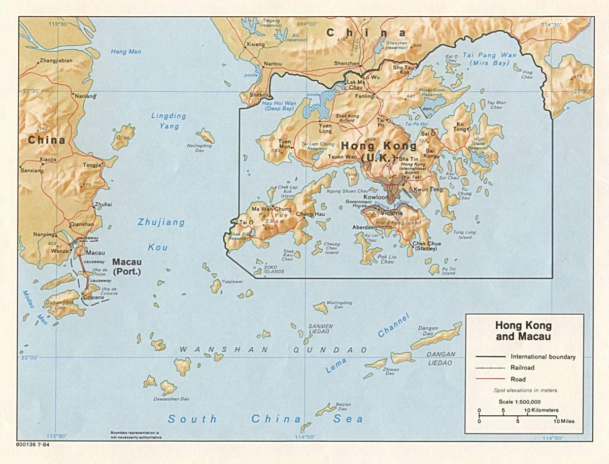карта Ганконга і Макао