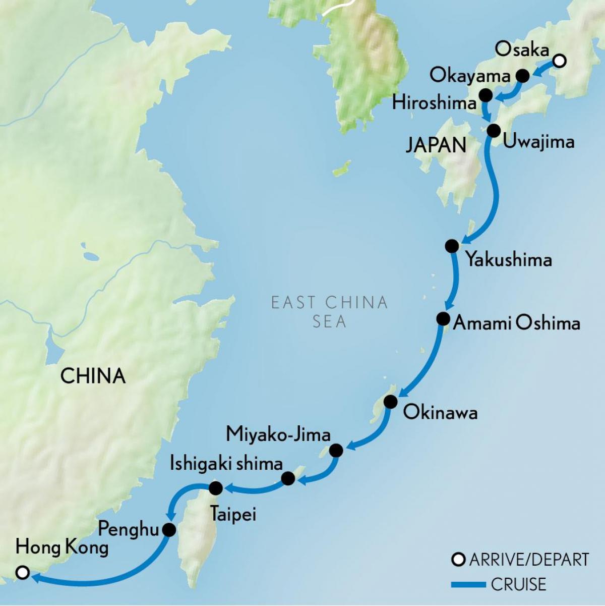 карта Ганконга і Японіі