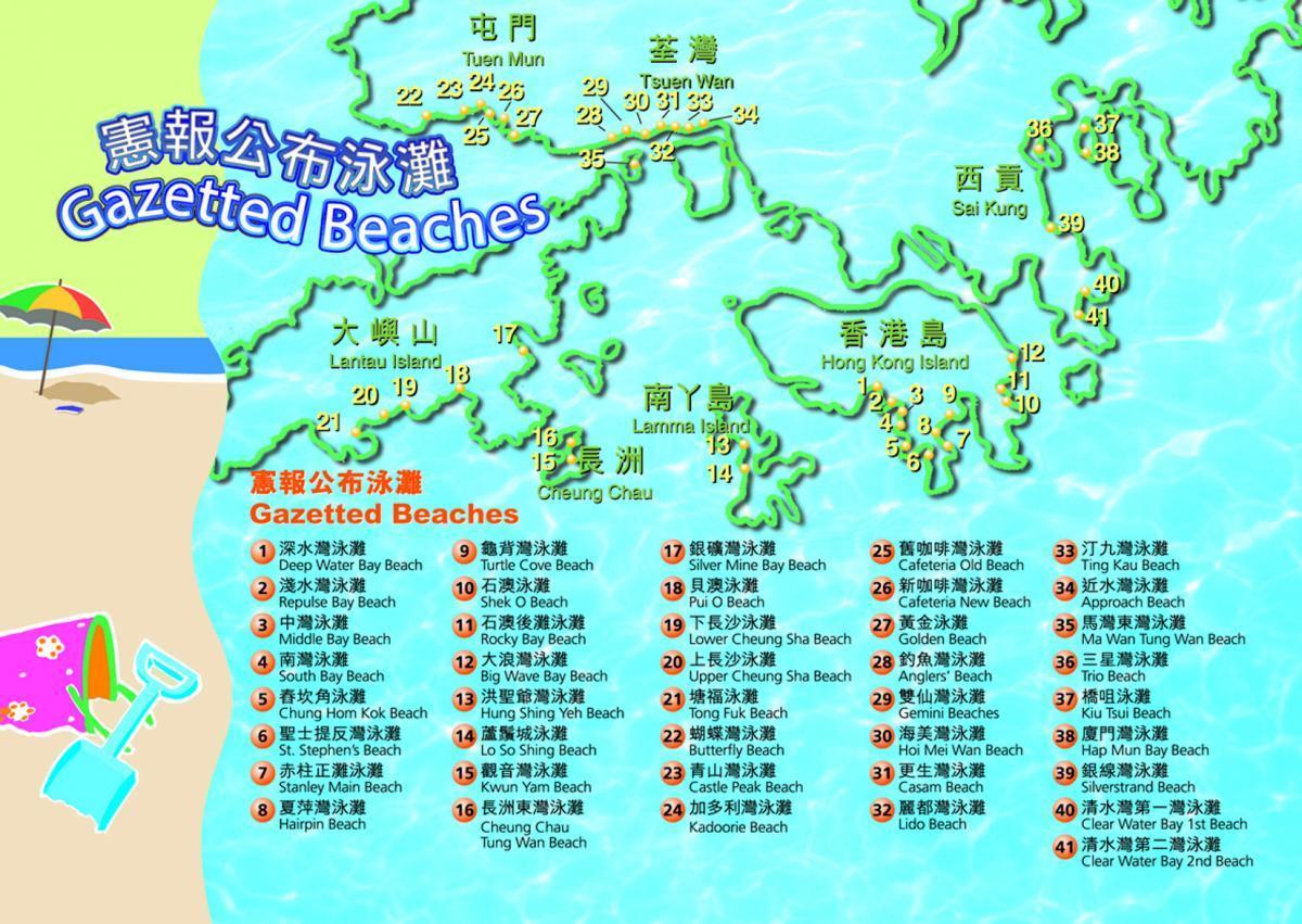 карта Ганконга пляжы