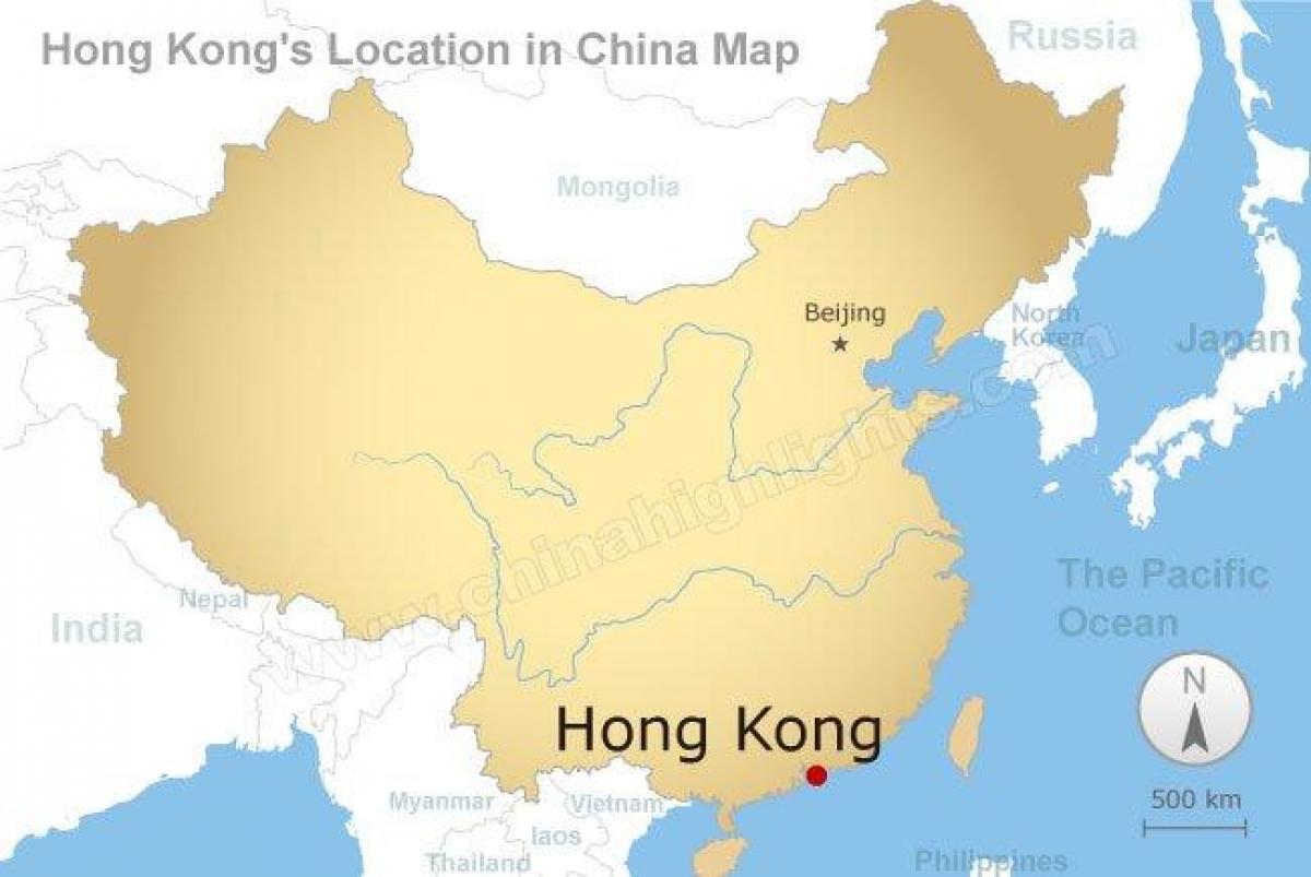 карта Кітая і Ганконга