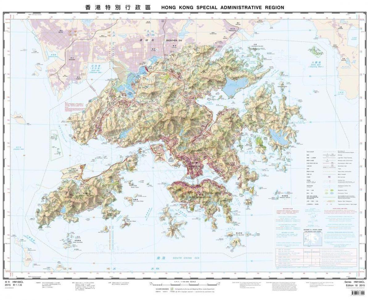 тапаграфічная карта Ганконга
