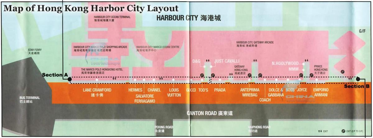 карта гавані горада Ганконга