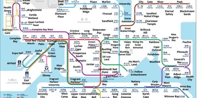 Станцыя метро карце Ганконга