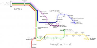 Ганконг карта аўтобусных маршрутаў