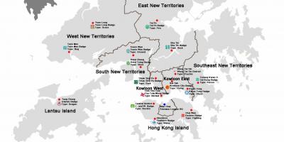 Карта Ганконга раёнаў